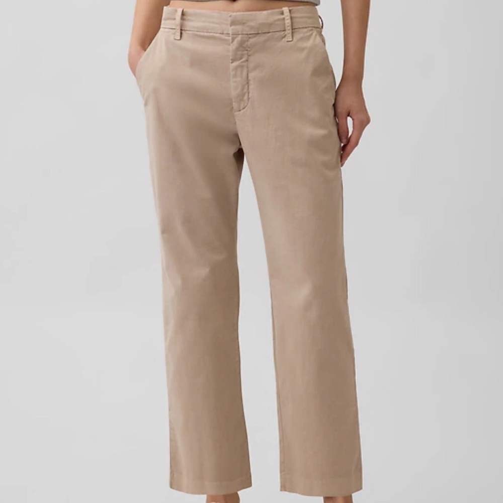 NWT Gap 6 Straight Up Khaki Pant Cropped Pockets Girlfriend Jeans Style Tan Nude
